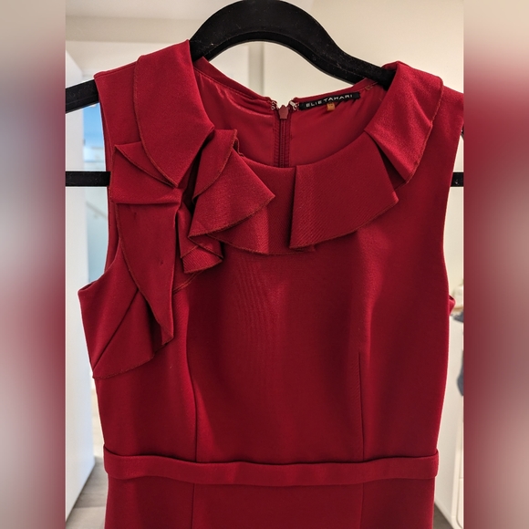 Elie Tahari Rich Red Dress Size 2 - Picture 3 of 9